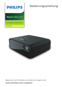 Bedienungsanleitung Philips PPX360 PicoPix Micro 2tv Projektor