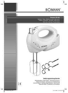 Manual de uso Bomann HM 334 CB Batidora de varillas