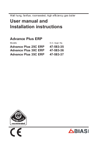 Handleiding Biasi Advance Plus Combi 25C ERP Boiler