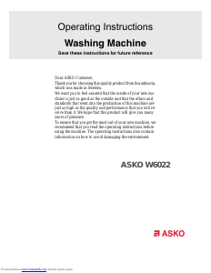 Handleiding Asko W6022 Wasmachine