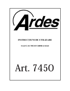 Manual Ardes 7450 Tocator carne