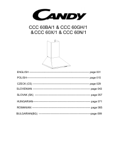 Manual Candy CCC 60GH/1 Cooker Hood