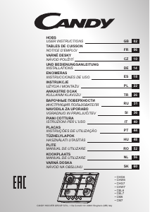 Mode d’emploi Candy CHW6BRAV4WGT Table de cuisson