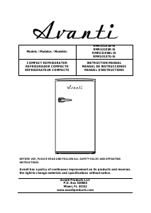 Mode d’emploi Avanti RMRS31X6BL-IS Réfrigérateur