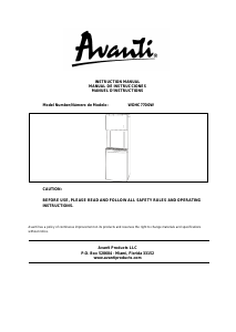 Manual Avanti WDHC770I0W Water Dispenser