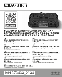 Manual Parkside IAN 373430 Battery Charger