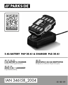Manual Parkside IAN 346158 Battery Charger