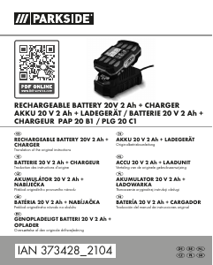 Manual de uso Parkside IAN 373428 Cargador de batería