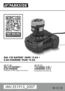 Manual Parkside IAN 351913 Battery Charger