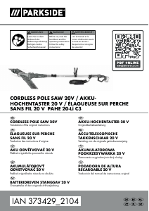 Parkside PAHE 20-Li C3 Cordless Pole Saw User Manual