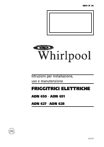 Manuale Whirlpool ADN 627 Friggitrice