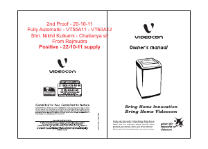 Manual Videocon VT60A12 Washing Machine