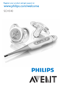 Kullanım kılavuzu Philips SCH540 Avent Termometre