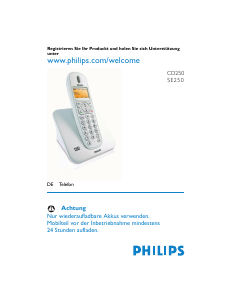 Bedienungsanleitung Philips SE250 Schnurlose telefon