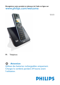 Mode d’emploi Philips SE6501B Téléphone sans fil