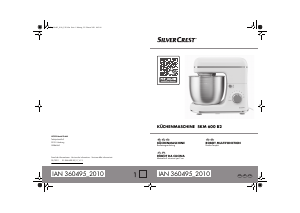 Manuale SilverCrest IAN 360495 Impastatrice planetaria