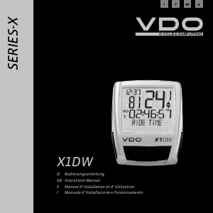 Mode d’emploi VDO X1DW Compteur vélo