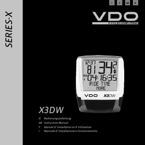 Handleiding VDO X3DW Fietscomputer