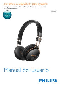 Manual de uso Philips SHB8000BK Auriculares