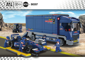 说明书 快乐小鲁班 set M38-B0357 Formula 1F1蓝光赛车-运输车