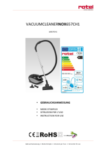 Manual Rotel U657CH1 Nox Vacuum Cleaner