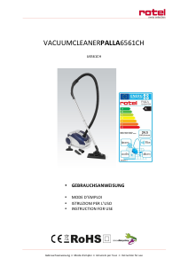 Manual Rotel U6561CH Palla Vacuum Cleaner