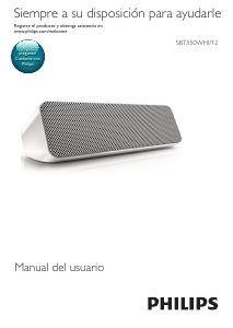 Manual de uso Philips SBT550WHI Altavoz