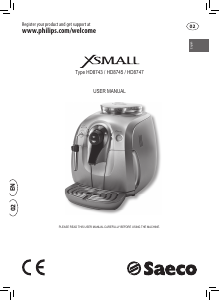 Manual Philips Saeco HD8743 Xsmall Coffee Machine