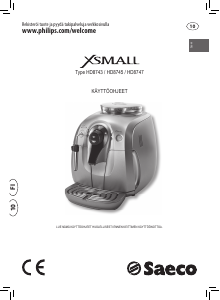 Käyttöohje Philips Saeco HD8743 Xsmall Kahvikone