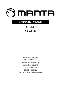 Manuál Manta SPK416 Miami Reproduktor