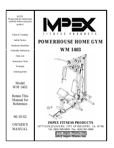 Handleiding Impex WM-1403 Fitnessapparaat