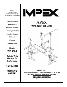 Handleiding Impex WM-348.1 Fitnessapparaat