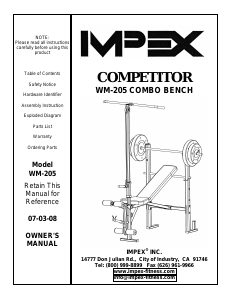 Handleiding Impex WM-205 Fitnessapparaat