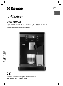 Mode d’emploi Philips Saeco HD8769 Moltio Cafetière