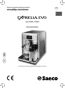 Brugsanvisning Philips Saeco HD8855 Exprelia Evo Kaffemaskine