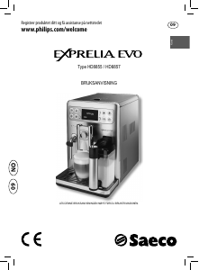 Bruksanvisning Philips Saeco HD8855 Exprelia Evo Kaffemaskin