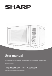 Manual Sharp YC-QS254AE-B Microwave