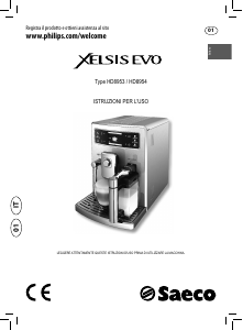 Manuale Philips Saeco HD8953 Xelsis Evo Macchina da caffè