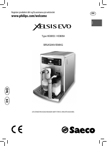 Bruksanvisning Philips Saeco HD8954 Xelsis Evo Kaffemaskin