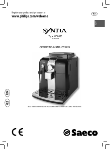 Manual Philips Saeco HD8833 Syntia Espresso Machine