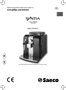 Mode d’emploi Philips Saeco HD8833 Syntia Machine à expresso