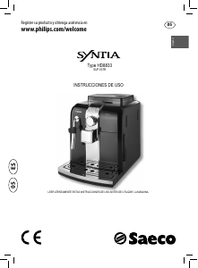 Manual de uso Philips Saeco HD8833 Syntia Máquina de café espresso