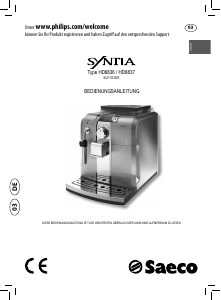 Bedienungsanleitung Philips Saeco HD8836 Syntia Espressomaschine