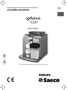 Mode d’emploi Philips Saeco HD8838 Syntia Machine à expresso
