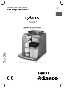 Manual Philips Saeco HD8839 Syntia Espresso Machine