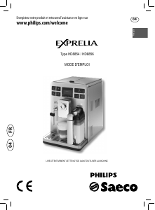 Mode d’emploi Philips Saeco HD8854 Exprelia Machine à expresso