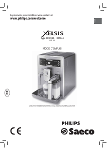 Bedienungsanleitung Philips Saeco HD8943 Xelsis Espressomaschine