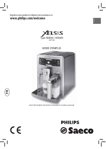 Bedienungsanleitung Philips Saeco HD8944 Xelsis Espressomaschine