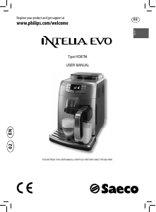 Manual Saeco HD8754 Intelia Evo Espresso Machine