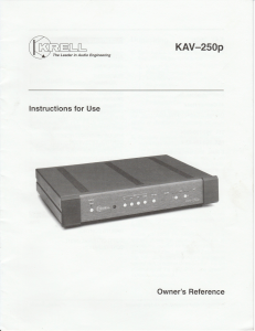 Manual Krell KAV-250p Pre-amplifier